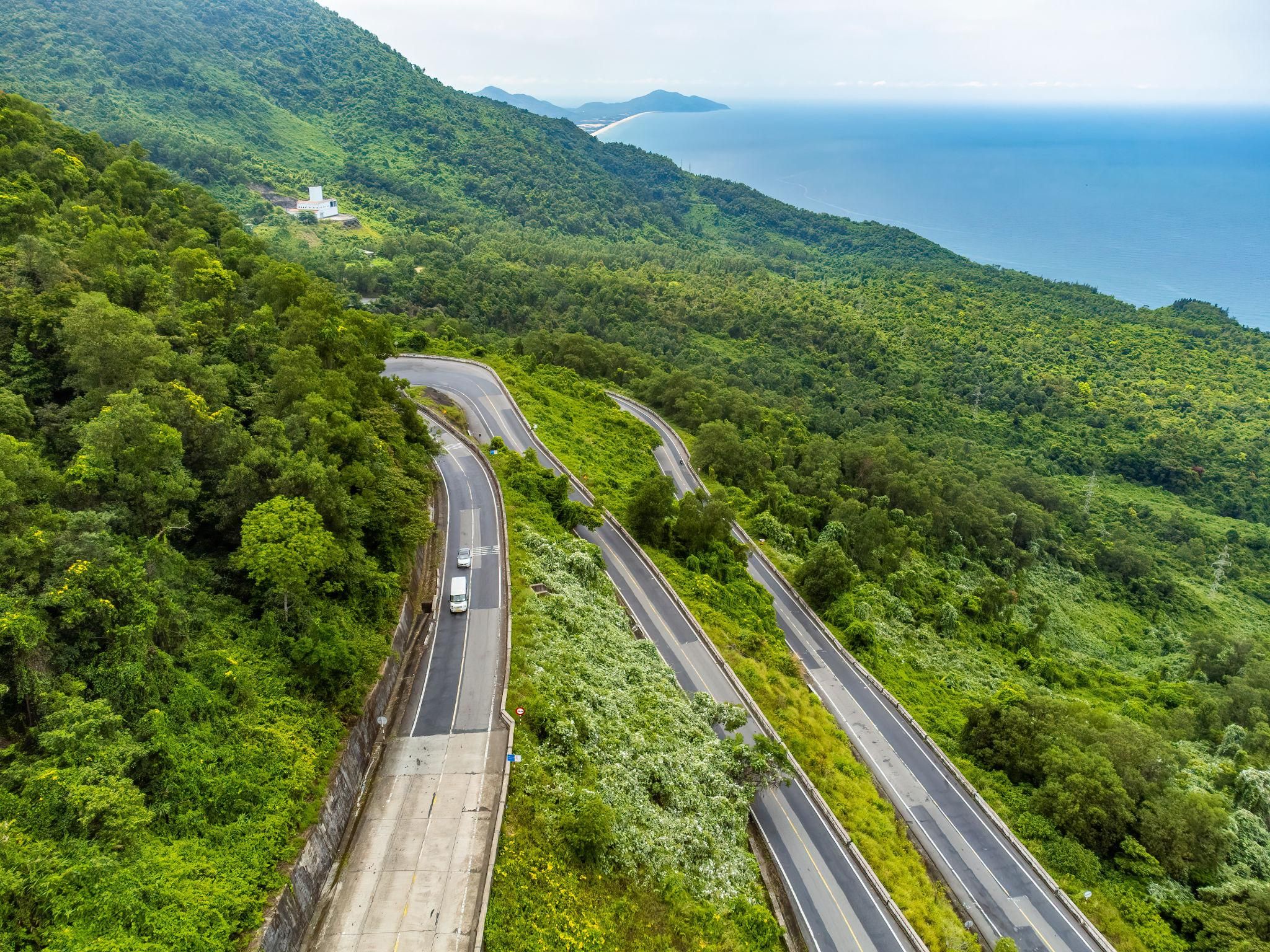 Hai Van Pass route connecting Da Nang with Lang Co in Vietnam